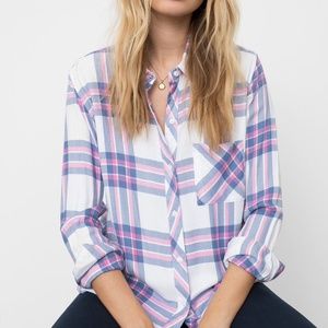 NWT Rails Hunter White Sky Pink Shirt